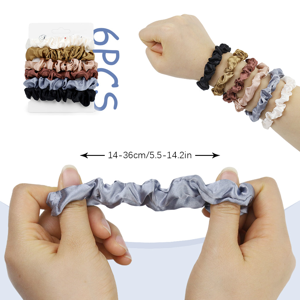 MAYCREATE Satin Hair Scrunchies 6-Colors Girls Women Elastic Hair Scrunchies Hair Ties Fashion Hair Accessories Gift for Girls MAYCREATE Satin Hair Scrunchies 6-Colors Girls Women Elastic Hair Scrunchies Hair Ties Fashion Hair Accessories Gift for Girls
